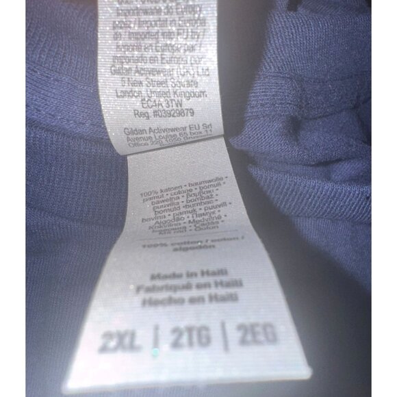 Gildan Ultra Cotton T-Shirt 2XL Navy Blue Short Sleeve Crew Neck - Picture 5 of 7